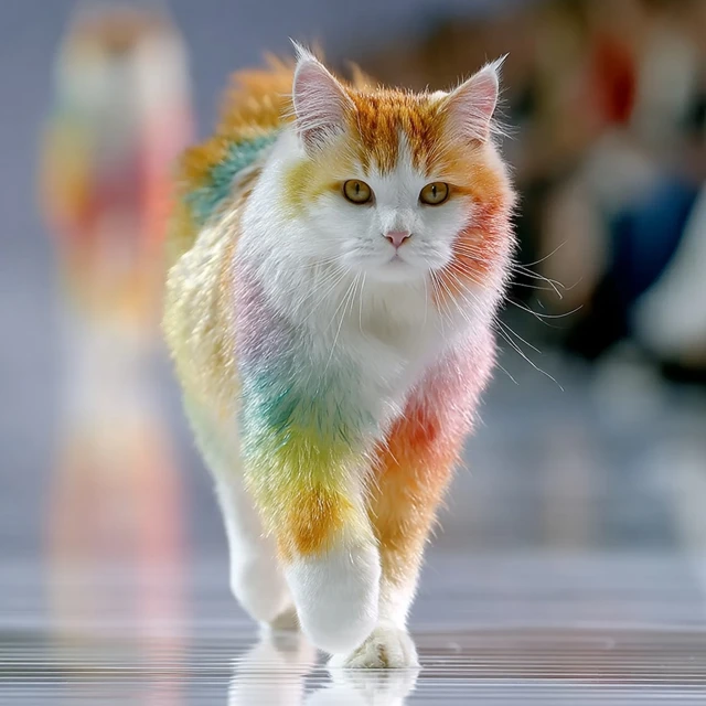 Rainbow Cat Runway Fashion