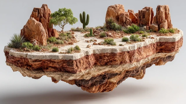 Floating Desert Canyon Miniature Model