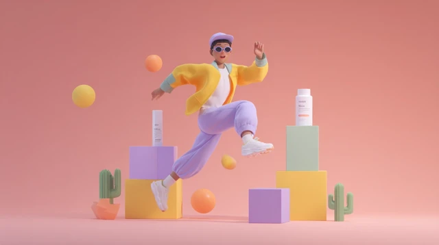 Skincare Campaign Vibrant Animated Spokesperson