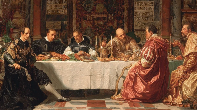 Machiavelli in Florentine Palace Oil Painting