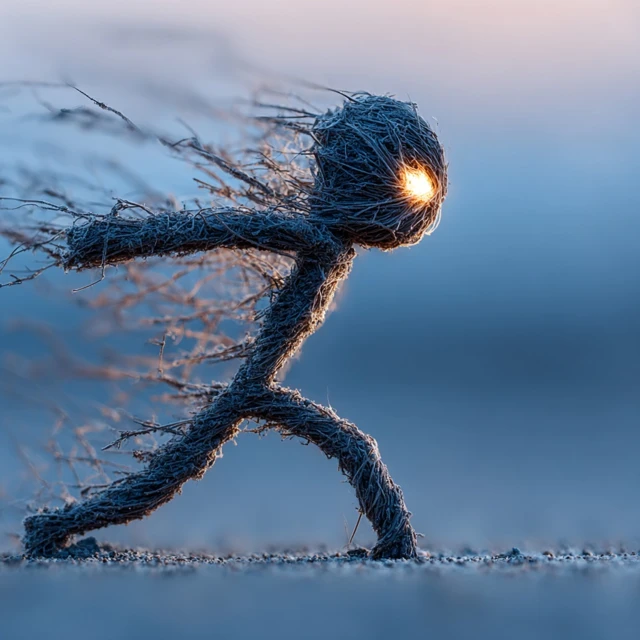 Stick Man Focused and Motivated Illustration