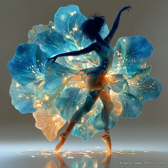 Ballet Dancer in a Magical Flower Dress