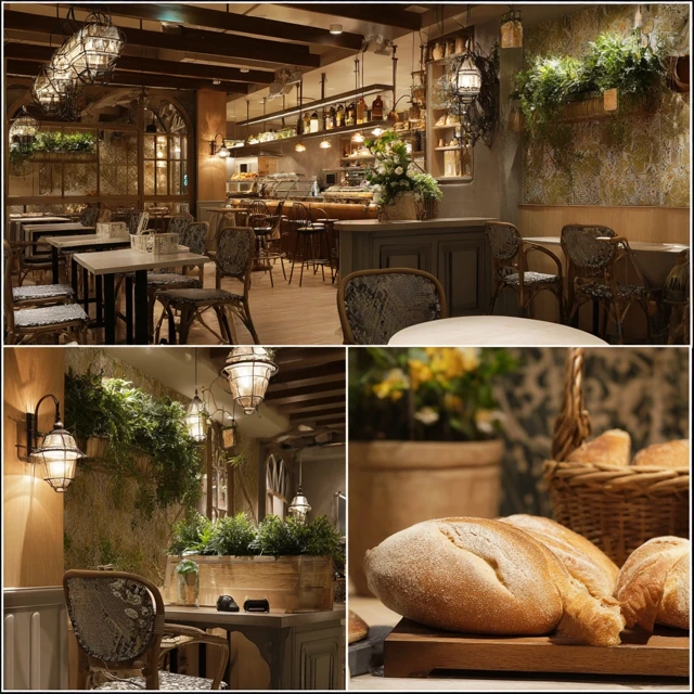 British Bakery Interior Design Warm and Romantic
