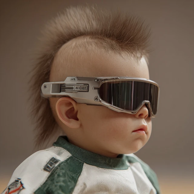 Baby with a Mullet and Oakley Sunglasses