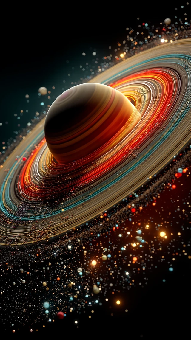 Enigmatic Planet with Rings: Stunning Space Art