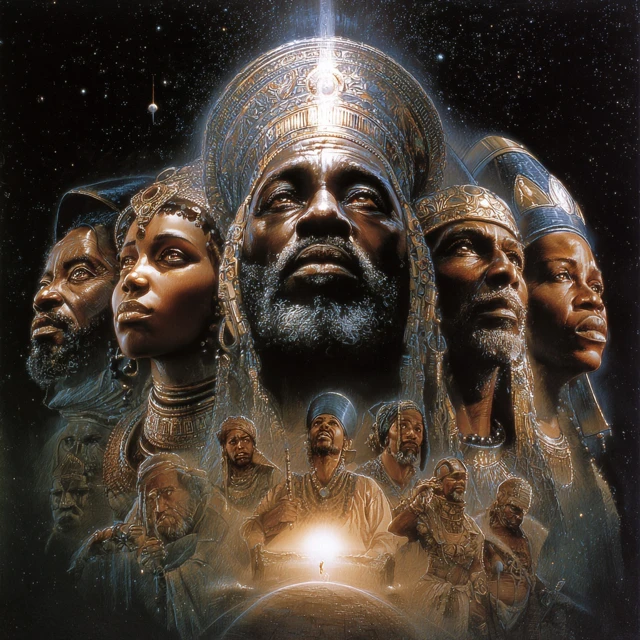 African Kings and Queens Looking to the Stars