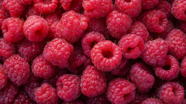 Fresh Ripe Raspberries Close Up Texture