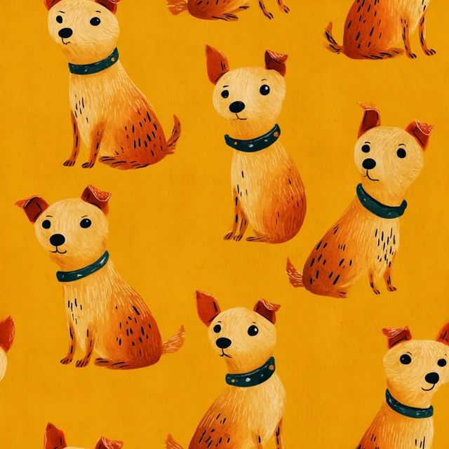 Cute Cartoon Dogs Seamless Pattern