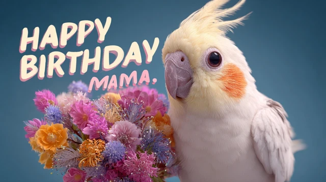 Cute Cockatiel Birthday Card for Mama