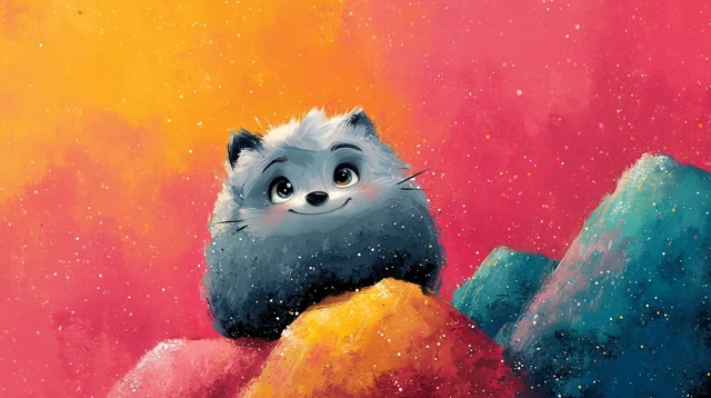 Cute Cat Minimalist Painting by Joey Moya