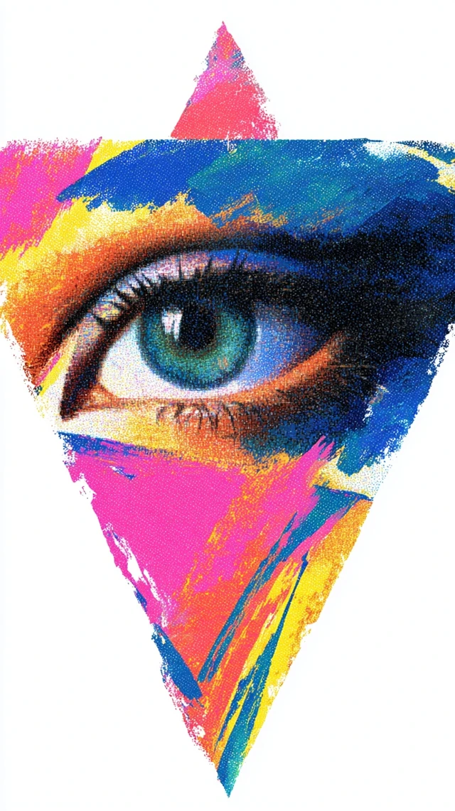 Neon Eye Pop Art Vaporwave Illustration