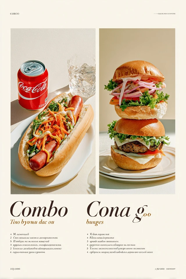 Food Menu Hot Dog and Mini Burgers Combo