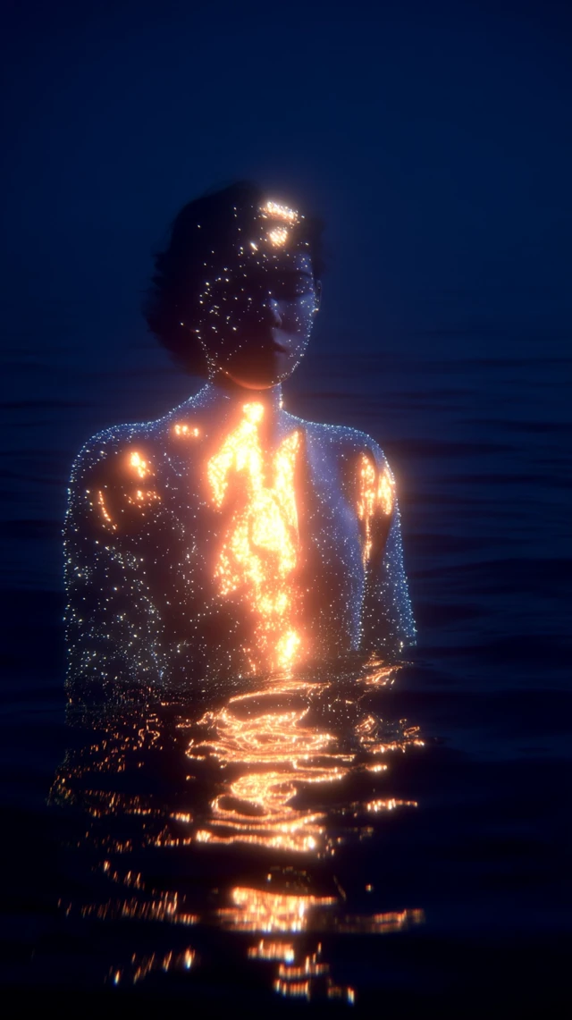 Glowing Woman Emerging Rebirth Surreal Art
