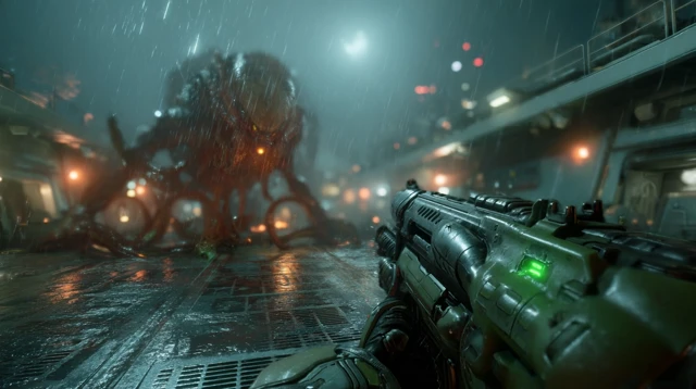 DOOM Slayer Battles a Tentacled Monster