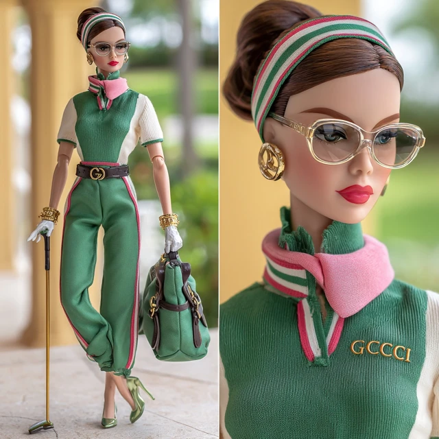 Vintage Barbie Golf Fashion Collection Gucci Inspired