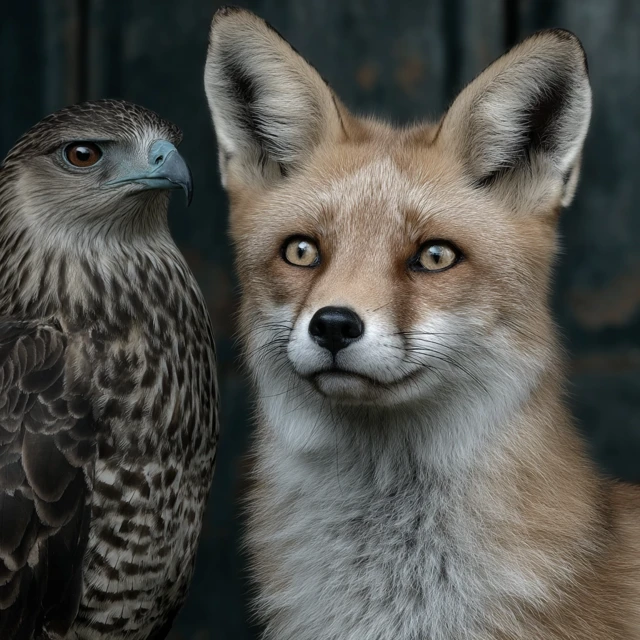 Red Fox Eagle Hybrid Creature Fantasy Art