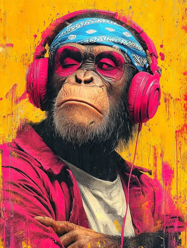 Chimpanzee Portrait Pop Art Graffiti Style