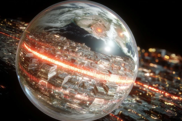 Shifting Hologram A Futuristic Cityscape
