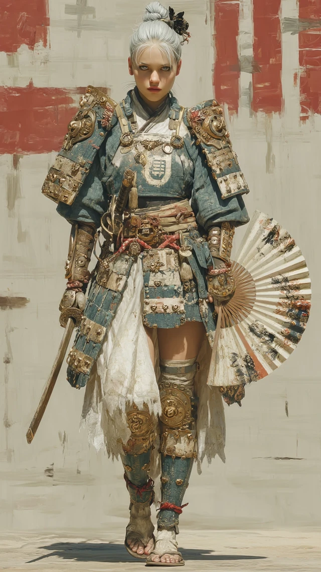 Female General in Sengoku Era Armor Steampunk Style
