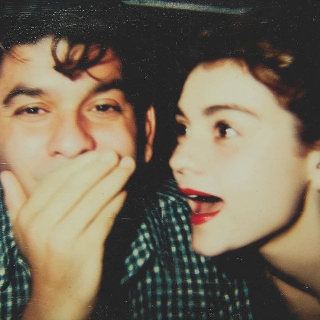 Vintage Photo Couple Having Fun 1980s