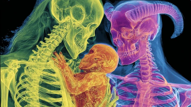 Angiography Skeleton Family Illustration