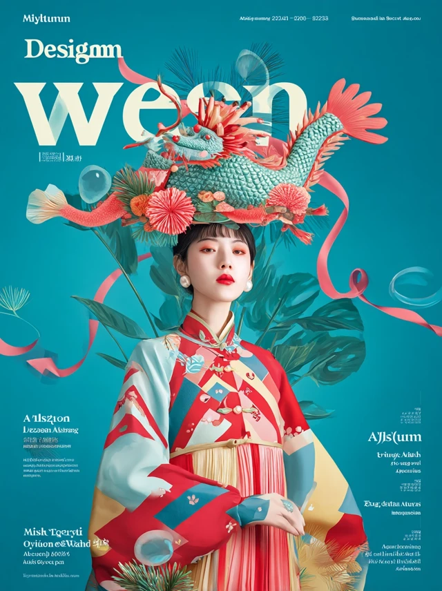 Chinese Beauty with Dragon and Zongzi Fashion