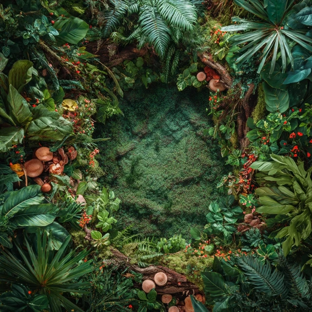 Jungle Flatlay with Empty Space