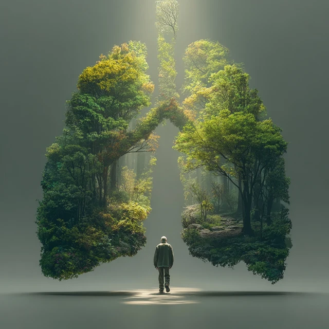 Healthy Lungs Forest Illustration Healthcare Advertisement