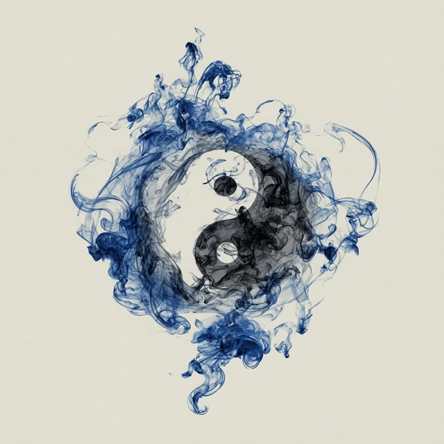 Tai Chi Yin Yang Vortex Ink Wash Art