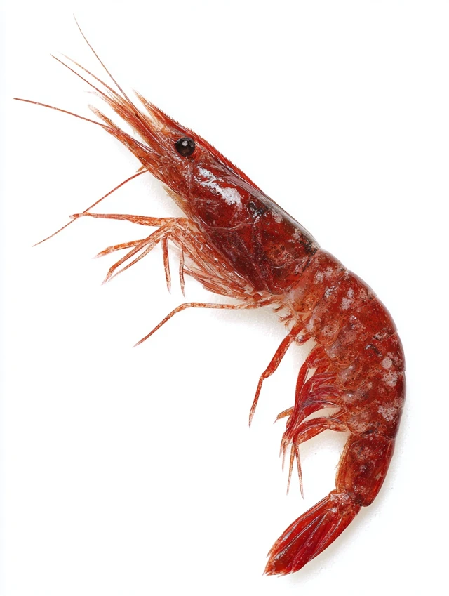 Realistic Red Shrimp Isolated on White Background