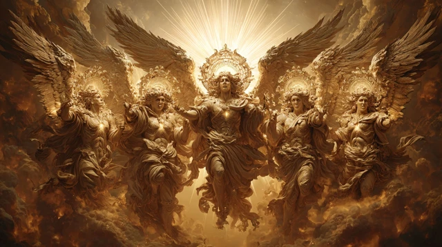 Angels Before Gods Throne Heavenly Realm