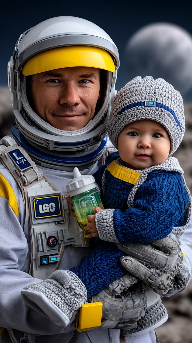 LEGO Astronaut Dad and Baby Space Adventure