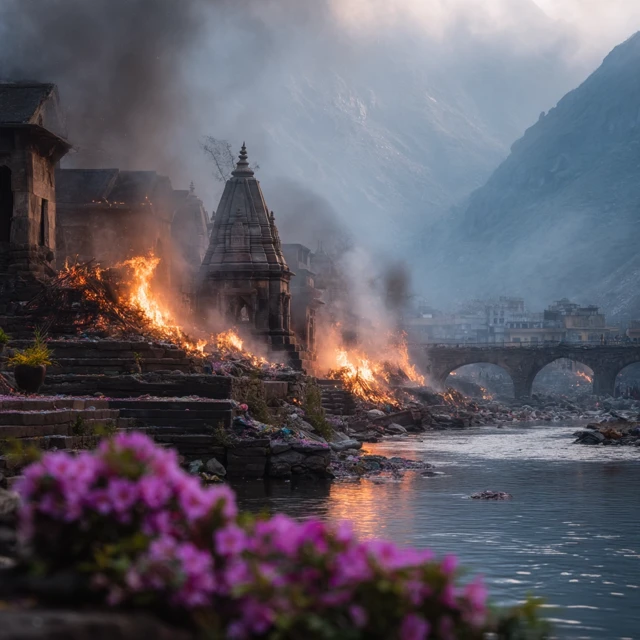 Ganges River Cremation Ceremony India Photography