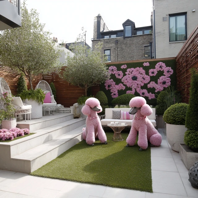 Pink Poodle Backyard Design Ideas
