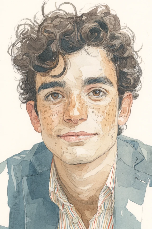 Watercolor Portrait of a Latino Man
