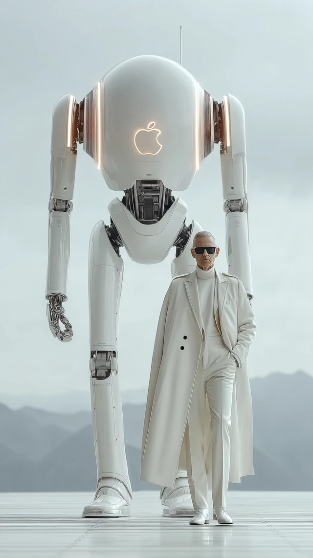 Tim Cook and Robot Apple Futuristic Vision