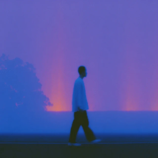 Man Silhouette Walking Dreamlike Album Cover Art