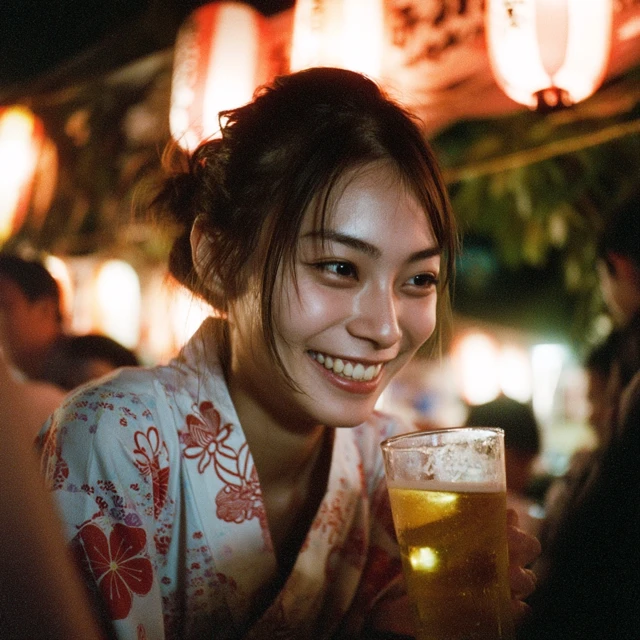 Japanese Festival Summer Beer Yukata Fujifilm