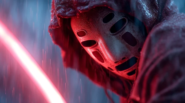 Mysterious Mask Glowing Red