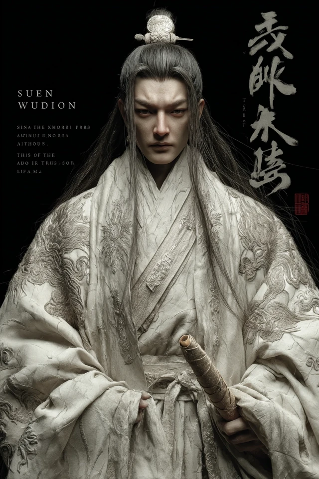 Sun Wu Portrait Handsome East Asian Man Art
