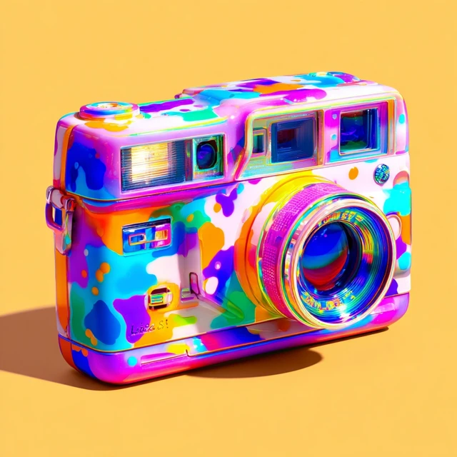 Lisa Frank Inspired Camera Colorful Fun Design
