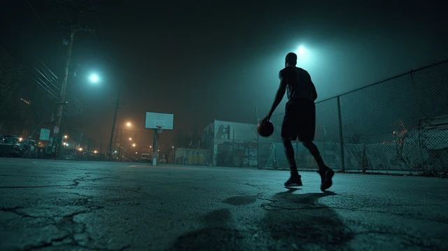 Basketball Player Night Shot Ultra Realistic