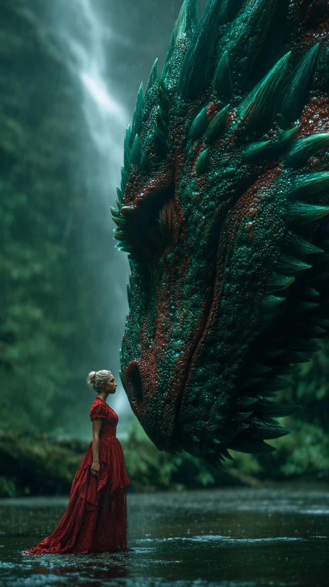 Girl and Dragon Encounter Fantasy Art