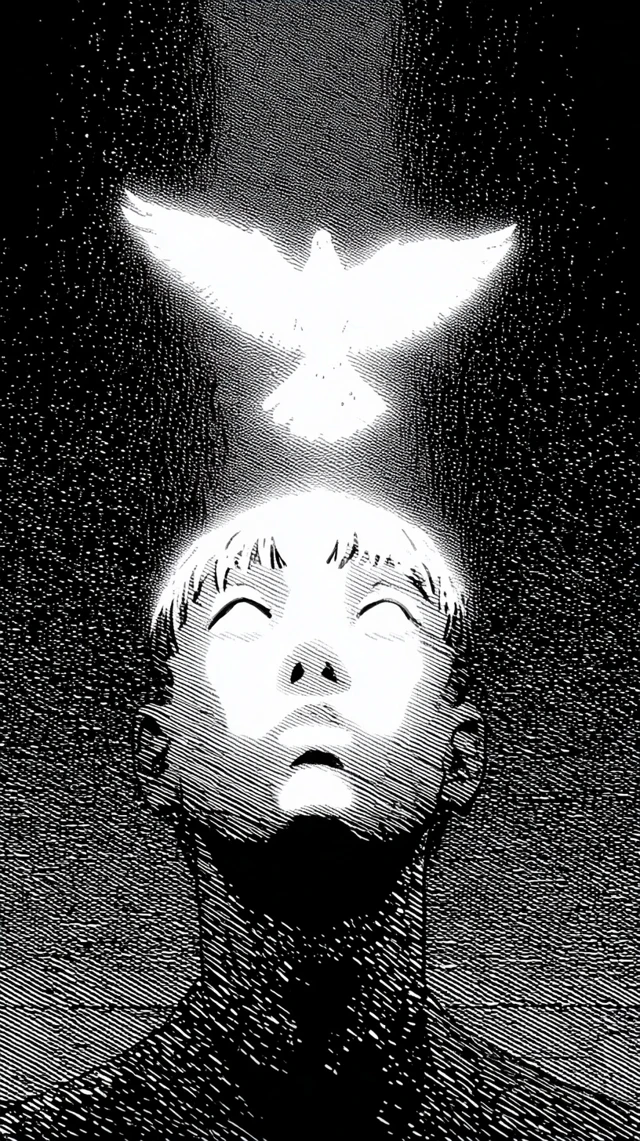 Man Opening Eyes Illustration Peaceful Moment