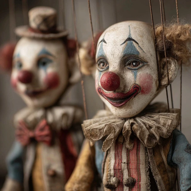 Sad Clown Marionette Dolls