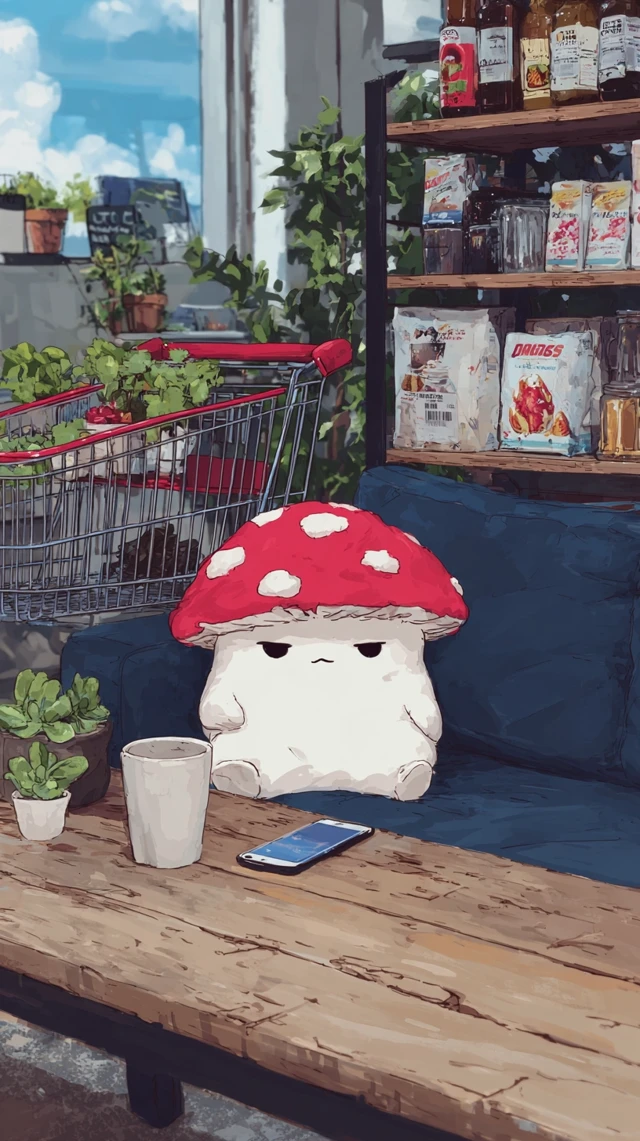 Sassy Mushroom Illustration Urban Apartment
