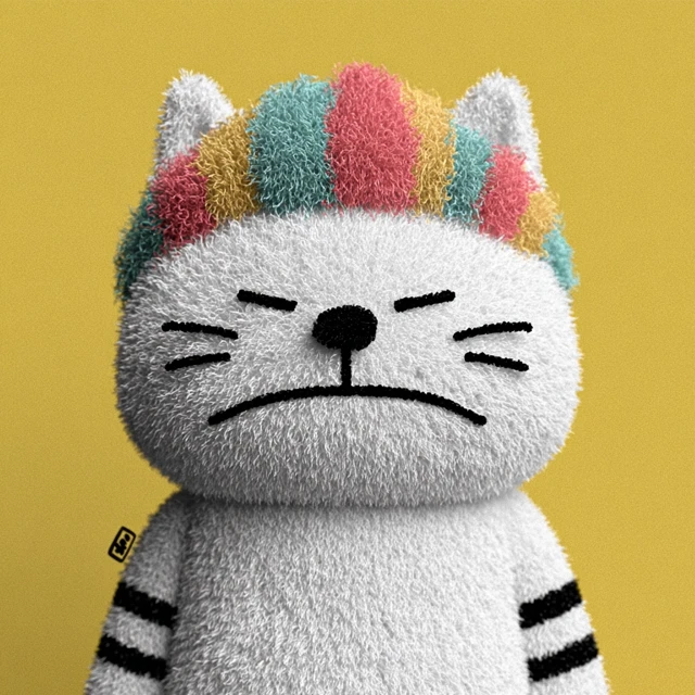 Sad Clown Cat 3D Rendering