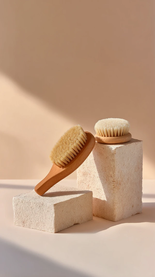 Wooden Body Brush Product Photoshoot Eco Friendly