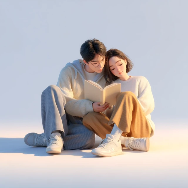Young Couple Reading About Preconception