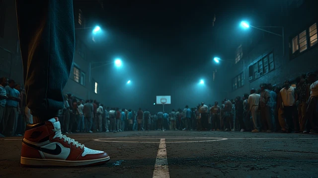 BRED Jordan 1 Sneakers on Basketball Court